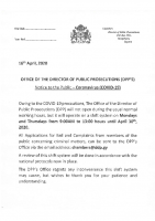 DPP’s Office COVID-19 Public Advisory